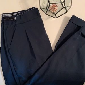 Navy cropped trousers